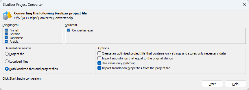 Sisulizer converter