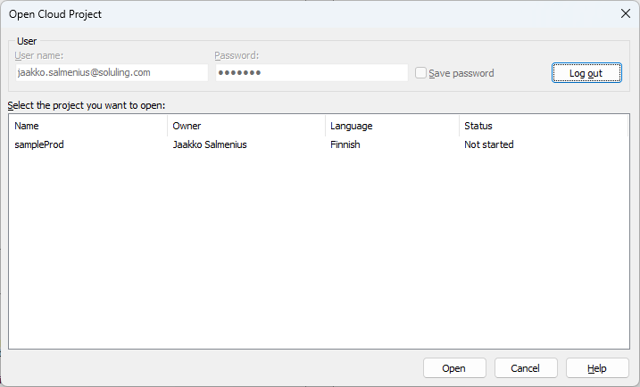 Select the project