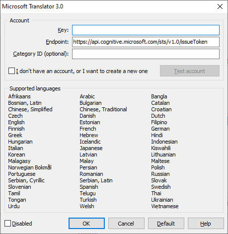 Select languages