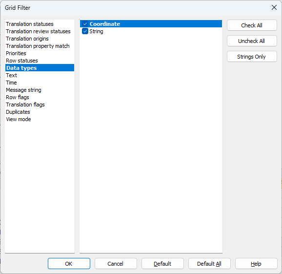 Delphi options sheet of Project Wizard