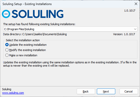 Update existing installation